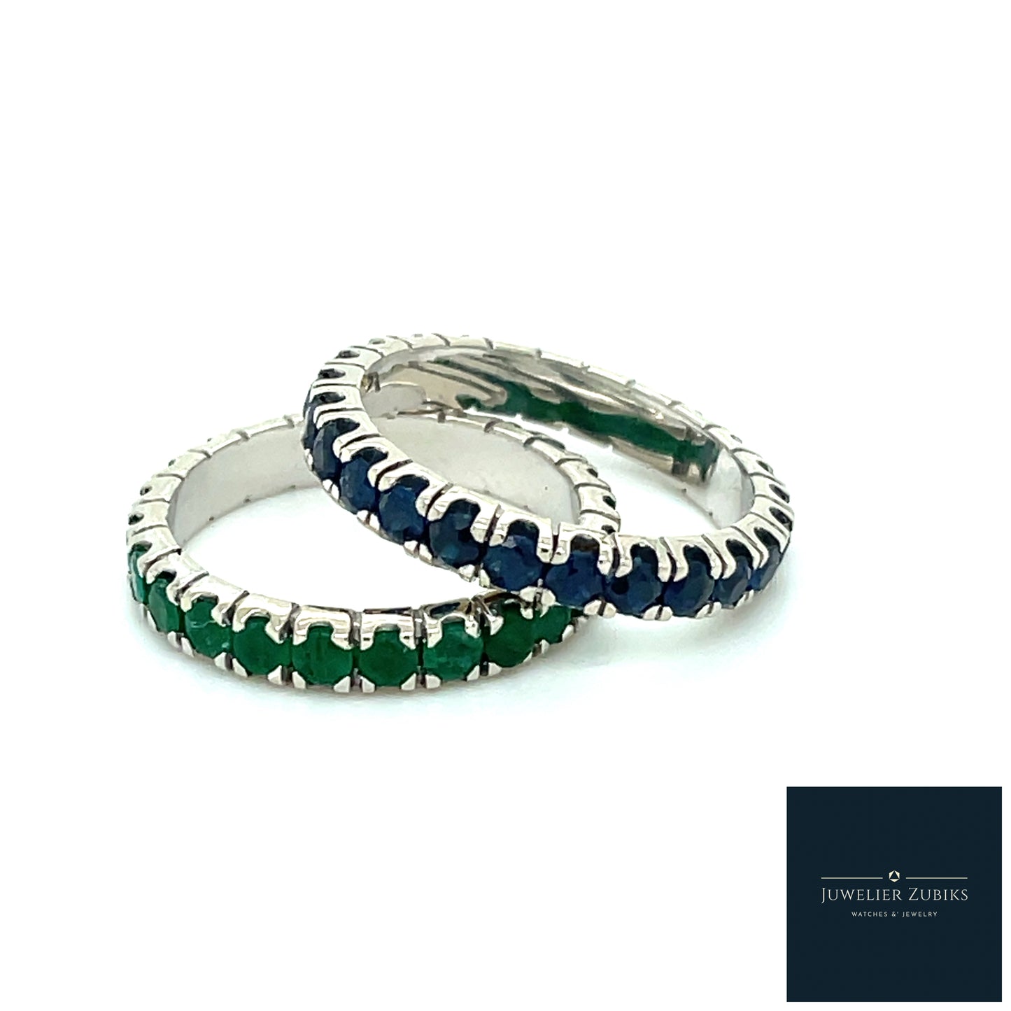 Memoirering Weissgold Memory Smaragd, Saphir