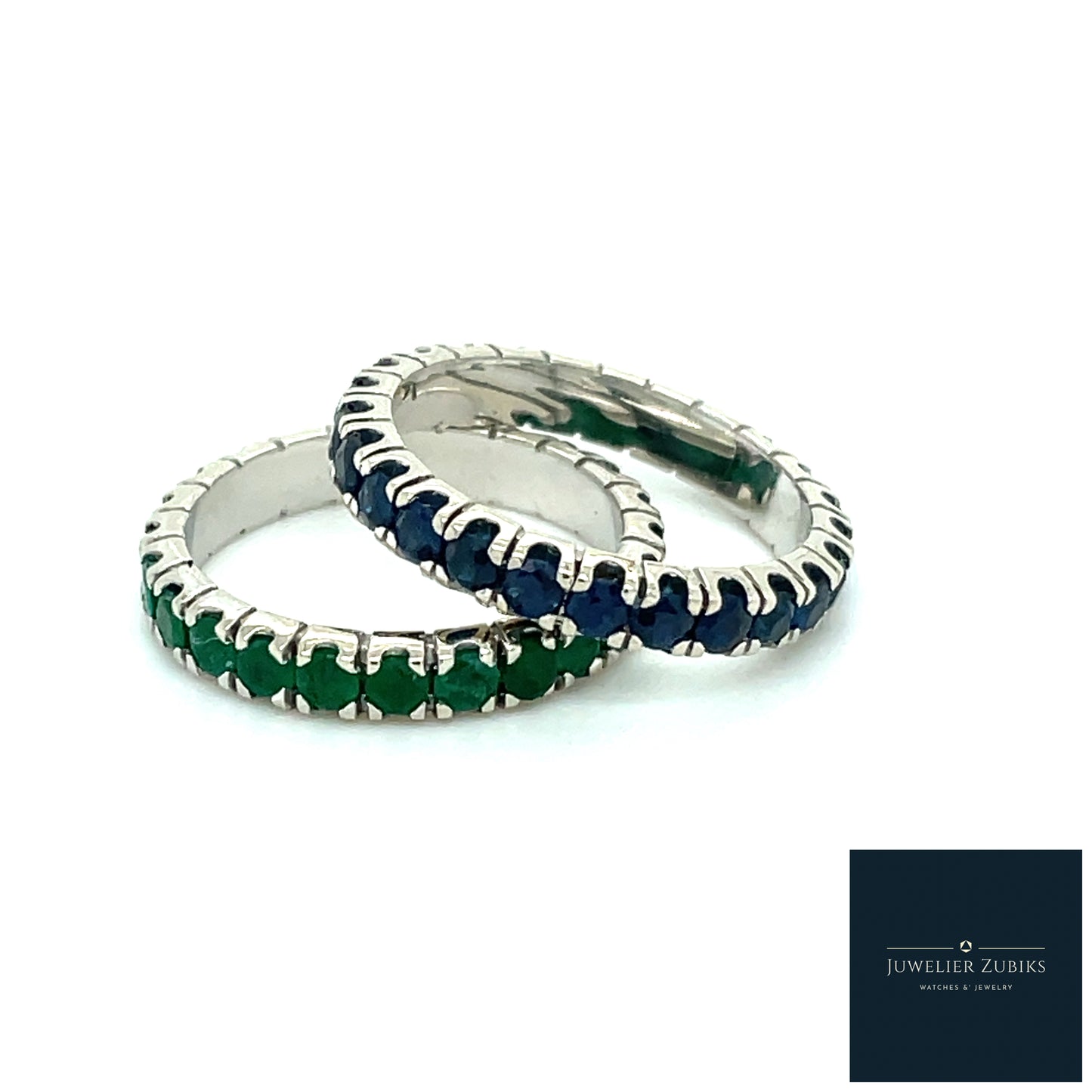 Memoirering Weissgold Memory Smaragd, Saphir