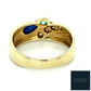 Gelbgold Ring mit Saphir, Smaragd und Birllanten