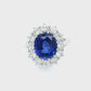 Weißgold Ring mit Brillanten und Saphir