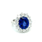 Weißgold Ring mit Brillanten und Saphir